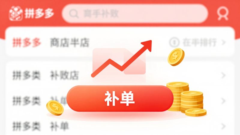 拼多多补单 补单技巧 补单方法 拼多多运营 店铺信誉 销量提升 补单风险