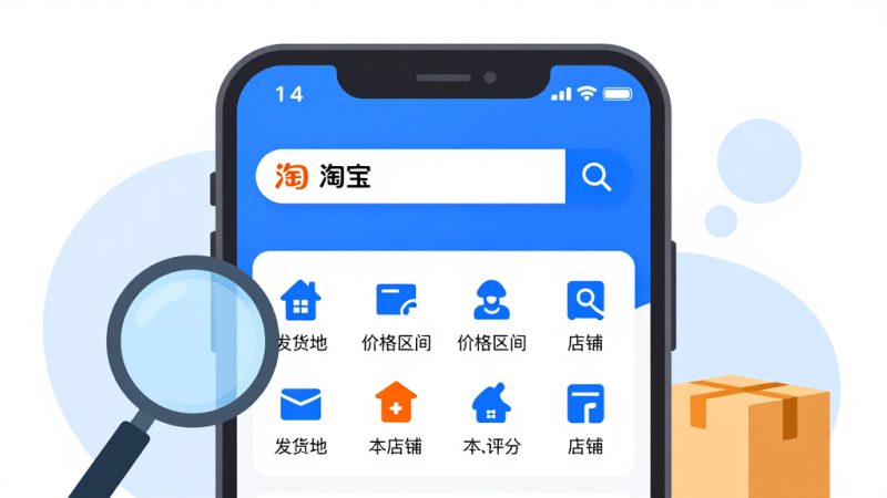 淘宝搜索店铺 淘宝搜物品 筛选发货地 店铺评分 商品销量 关键词搜索 本地店铺
